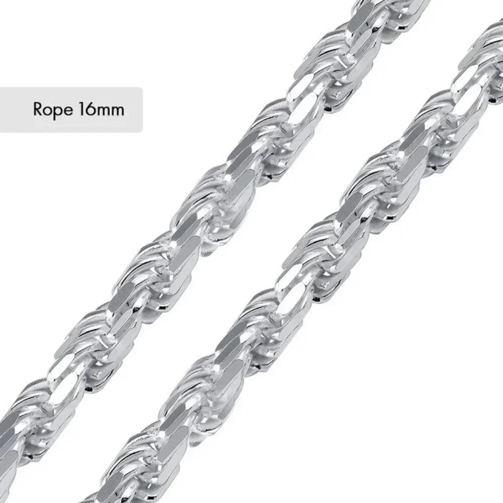 New men's Heavy Thick 16mm Rope Chain Diamond Cut 22